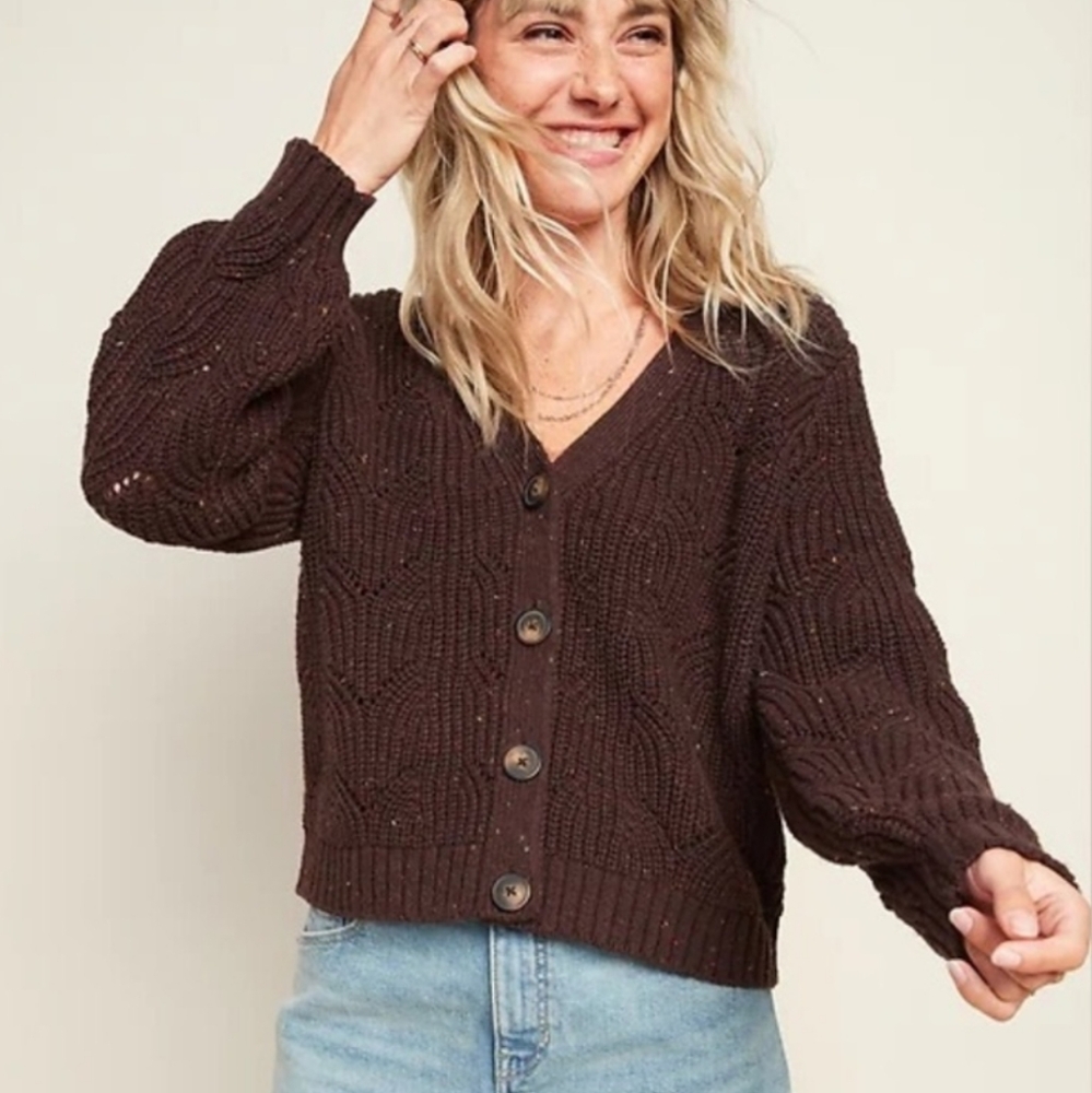 Sz XL Pontelle Oatmeal Cable Knit Cardigan